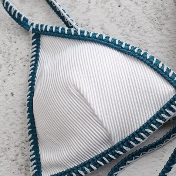 💙 Whipstitch Trim String Bikini Set | Size Large | NWT - Picture 4 of 4